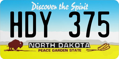 ND license plate HDY375