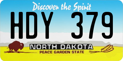 ND license plate HDY379