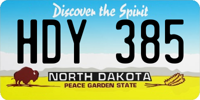 ND license plate HDY385