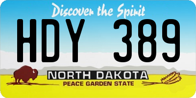 ND license plate HDY389