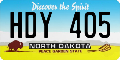 ND license plate HDY405