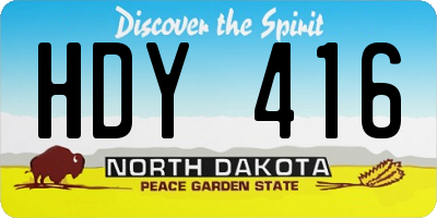 ND license plate HDY416