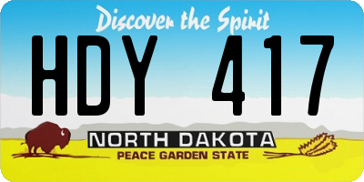 ND license plate HDY417