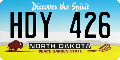 ND license plate HDY426