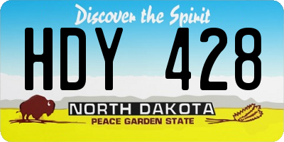 ND license plate HDY428