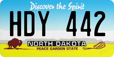 ND license plate HDY442