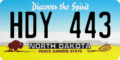 ND license plate HDY443