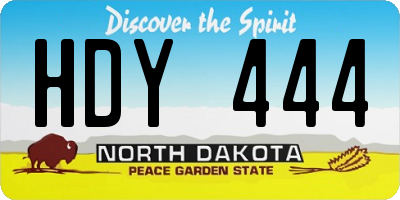 ND license plate HDY444