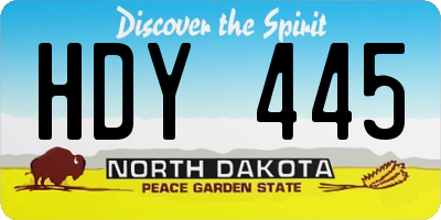 ND license plate HDY445