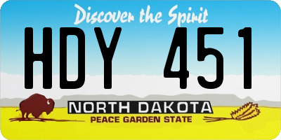 ND license plate HDY451