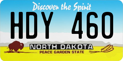 ND license plate HDY460