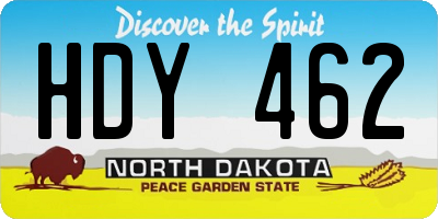 ND license plate HDY462
