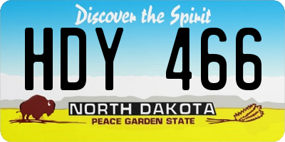 ND license plate HDY466