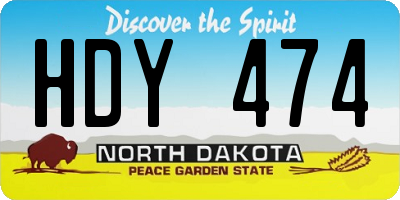 ND license plate HDY474