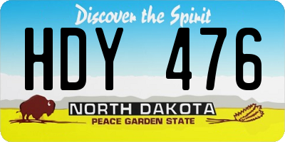 ND license plate HDY476