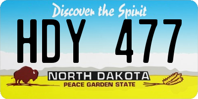 ND license plate HDY477