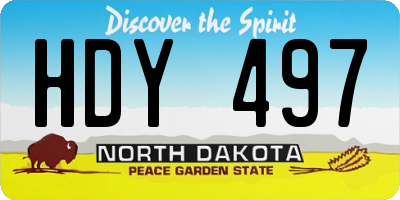 ND license plate HDY497