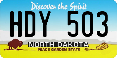 ND license plate HDY503