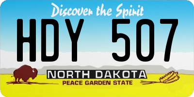 ND license plate HDY507