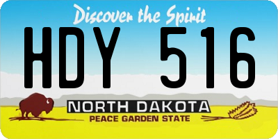 ND license plate HDY516