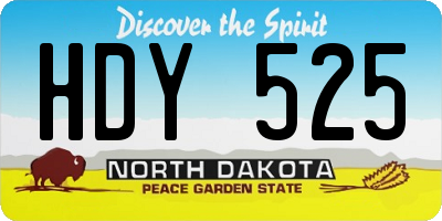 ND license plate HDY525