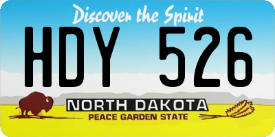 ND license plate HDY526