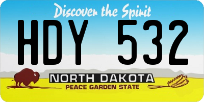 ND license plate HDY532