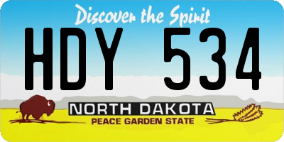 ND license plate HDY534