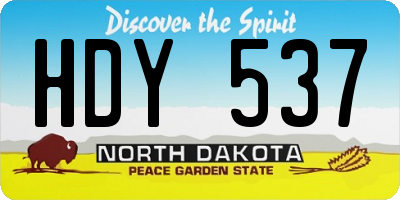 ND license plate HDY537