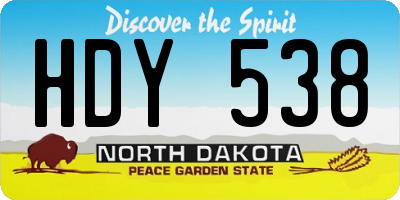 ND license plate HDY538