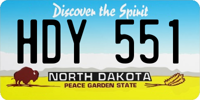 ND license plate HDY551