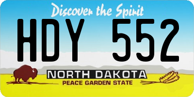 ND license plate HDY552