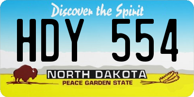 ND license plate HDY554