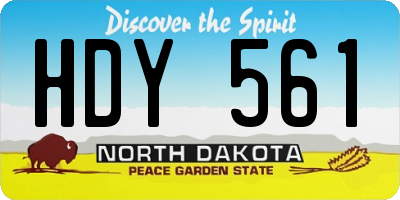 ND license plate HDY561