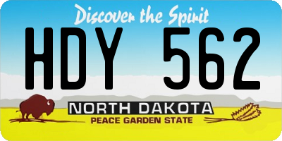 ND license plate HDY562