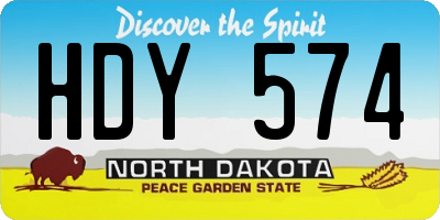 ND license plate HDY574