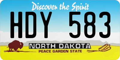 ND license plate HDY583
