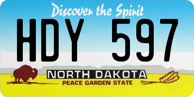 ND license plate HDY597