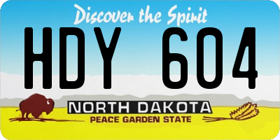 ND license plate HDY604