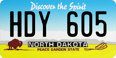 ND license plate HDY605