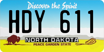 ND license plate HDY611