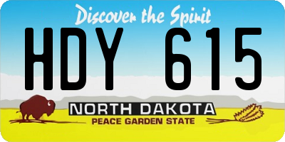ND license plate HDY615