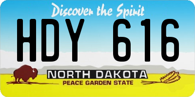 ND license plate HDY616
