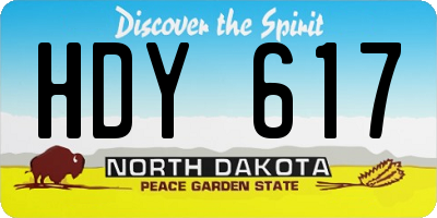 ND license plate HDY617