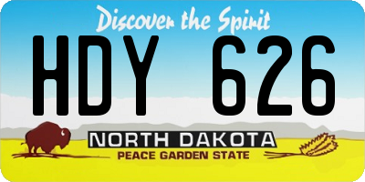 ND license plate HDY626
