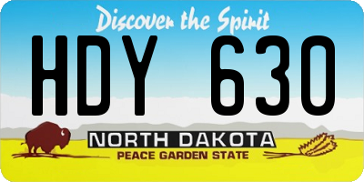 ND license plate HDY630