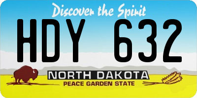 ND license plate HDY632