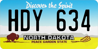ND license plate HDY634
