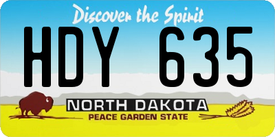 ND license plate HDY635