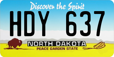 ND license plate HDY637